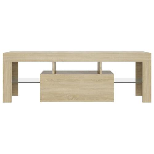 Tv-bord med LED-lys 120x35x40 cm sonoma-eg