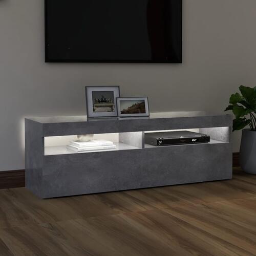 Tv-bord med LED-lys 120x35x40 cm betongrå