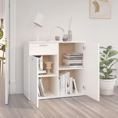 Skænk 80x36x75 cm konstrueret træ hvid