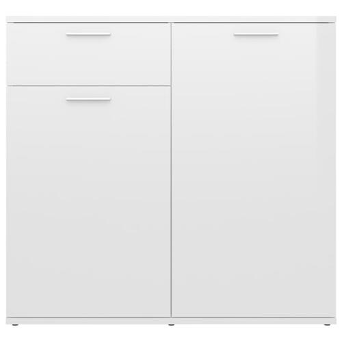 Skænk 80x36x75 cm konstrueret træ hvid højglans