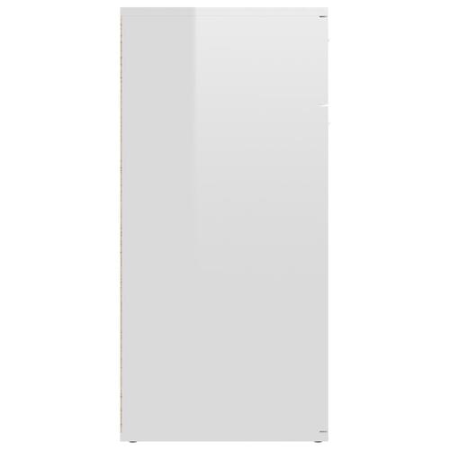 Skænk 80x36x75 cm konstrueret træ hvid højglans