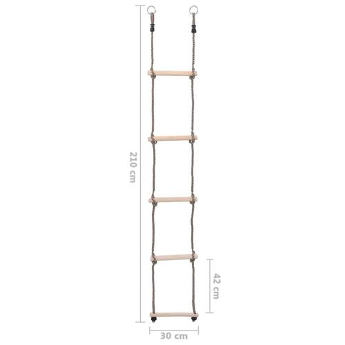 Stige med 5 trin 210 cm massivt fyrretræ