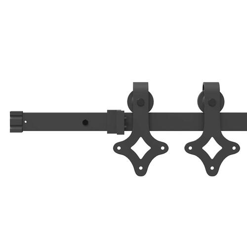 Skydedør med hardware sæt hvid 93x232 cm massivt fyrretræ