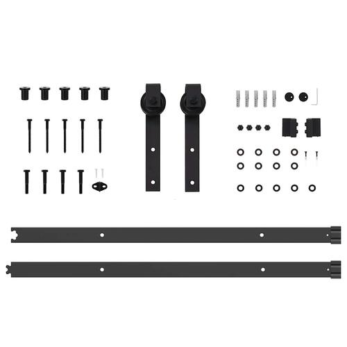 Glidedør med Hardware Sæt Hvid 73,5x211 cm Solid Træ Fyrretræ