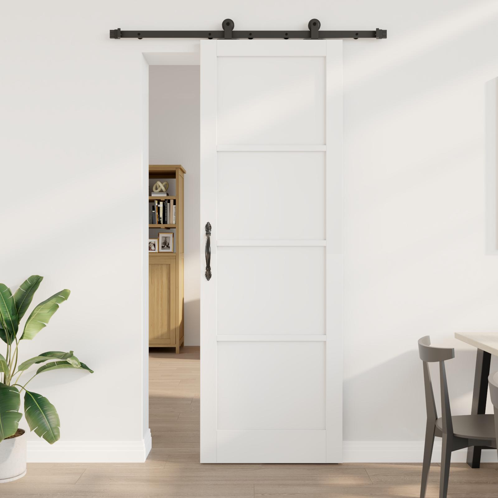 Skydedør med gør-det-selv-sæt 'ORKDAL'Hvid Massivt Træ Fyr