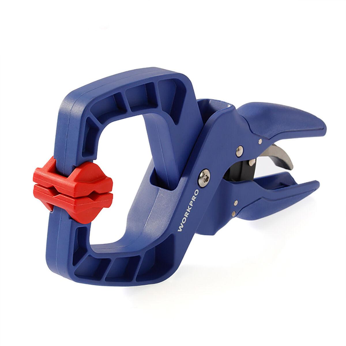 Workpro låsetang C-type 2" - spændvidde 50 mm, blå/rød