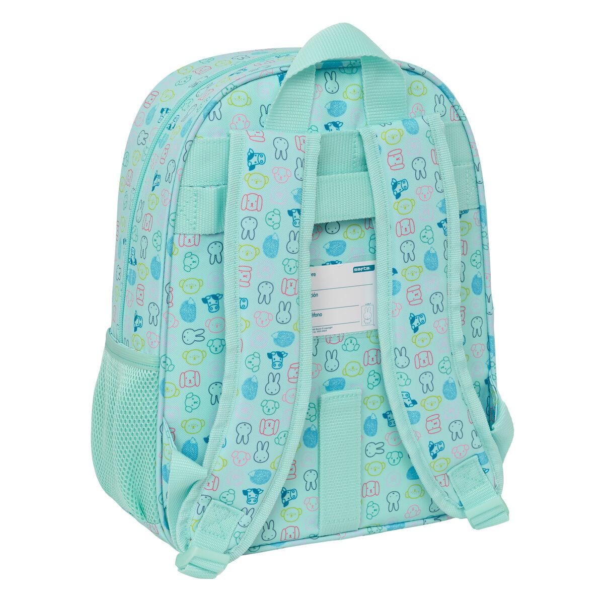 Miffy skoletaske - Friends, blå, 26 × 34 × 11 cm