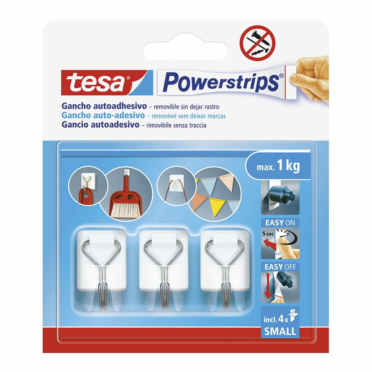 TESA Powerstrips krog Small - selvklæbende, hvid