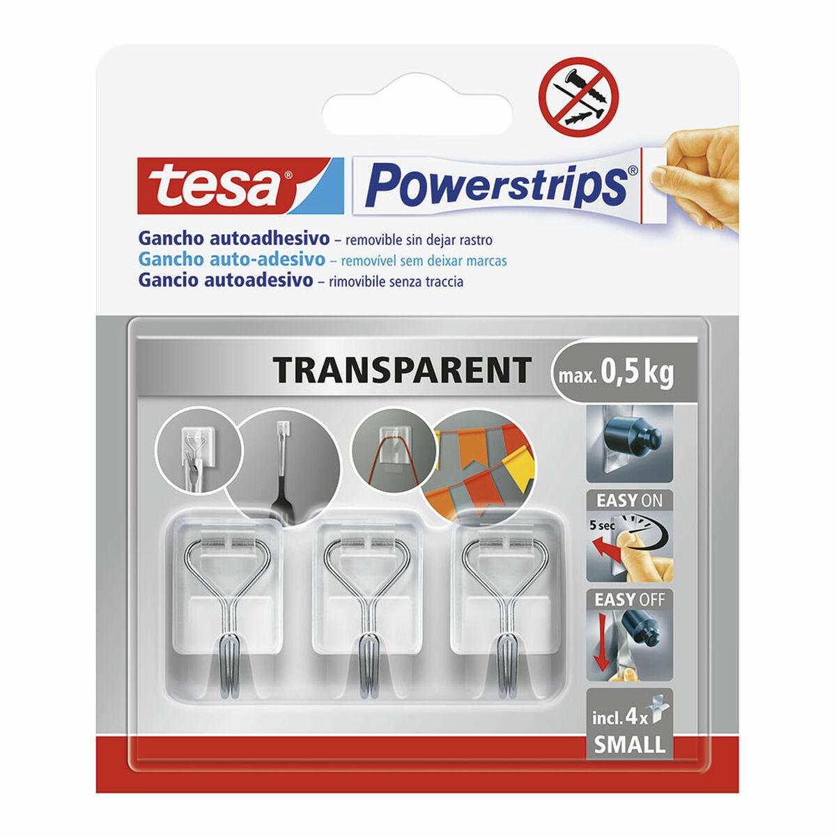 TESA Powerstrips transparente kroge S - selvklæbende, max. 0,5 kg