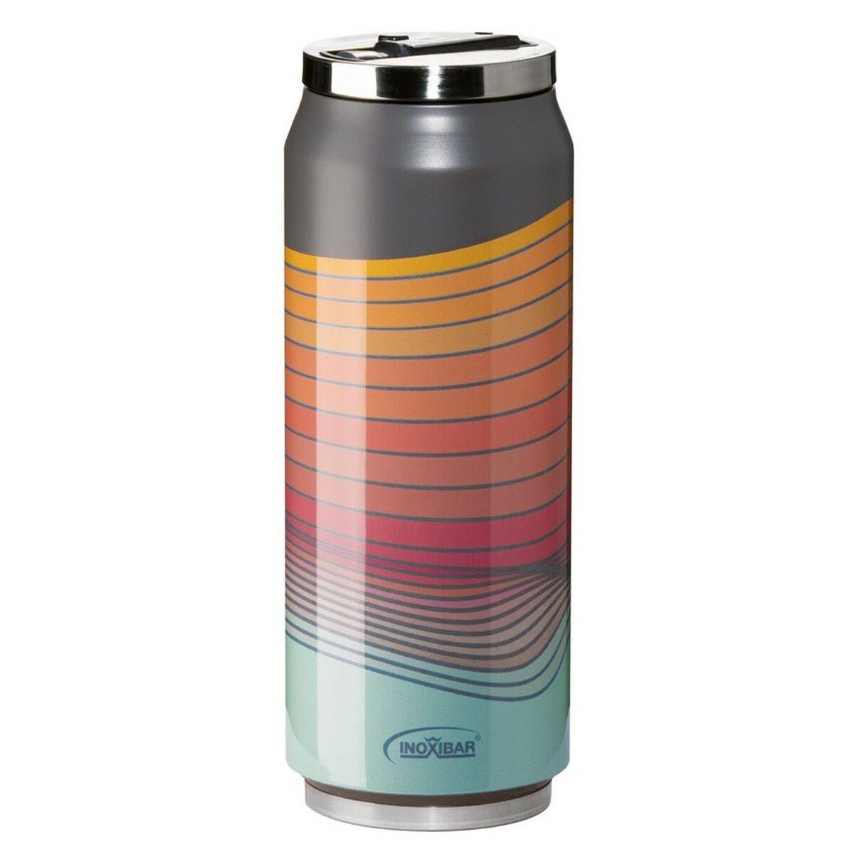 Inoxibar Rejse termoflaske 280 ml - Red Waves, rød