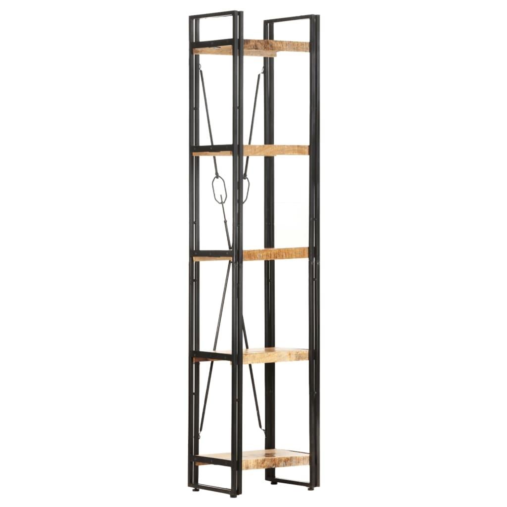 Bogreol med 5 hylder 40x30x180 cm massivt mangotræ