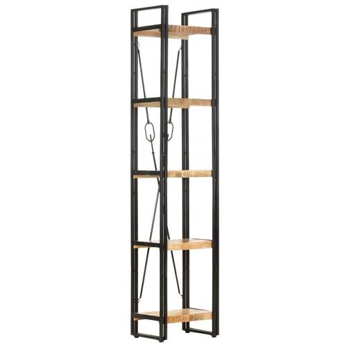 Bogreol med 5 hylder 40x30x180 cm massivt mangotræ