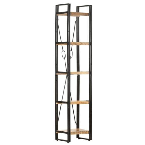 Bogreol med 5 hylder 40x30x180 cm massivt mangotræ