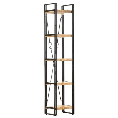 Bogreol med 5 hylder 40x30x180 cm massivt mangotræ