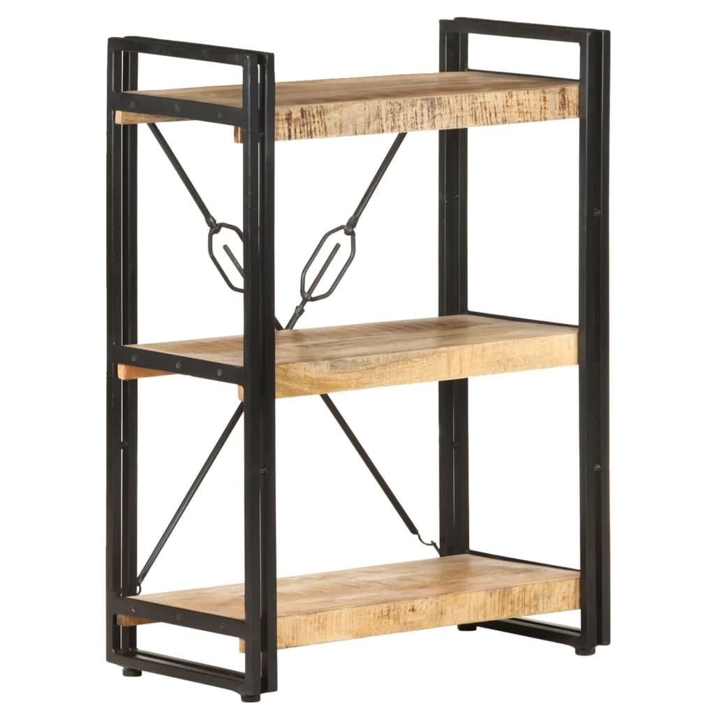 Bogreol m. 3 hylder 60x30x80 cm massivt mangotræ