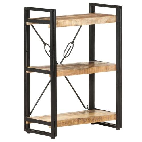 Bogreol m. 3 hylder 60x30x80 cm massivt mangotræ