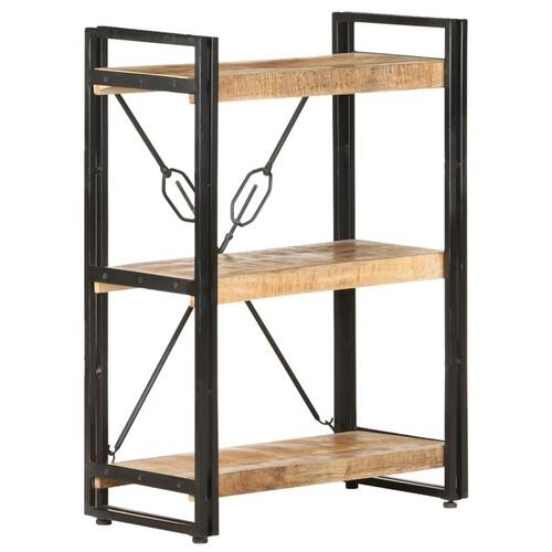 Bogreol m. 3 hylder 60x30x80 cm massivt mangotræ