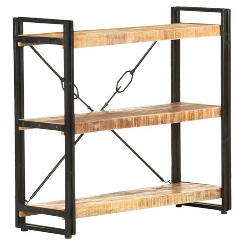 Bogreol m. 3 hylder 90x30x80 cm massivt mangotræ