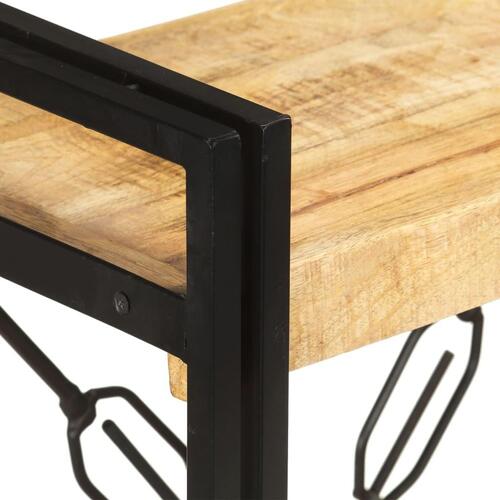 Bogreol m. 3 hylder 90x30x80 cm massivt mangotræ