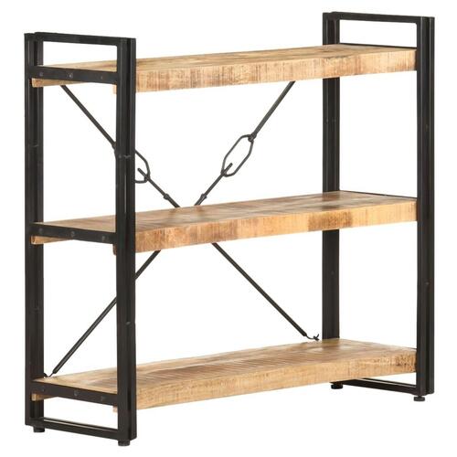 Bogreol m. 3 hylder 90x30x80 cm massivt mangotræ