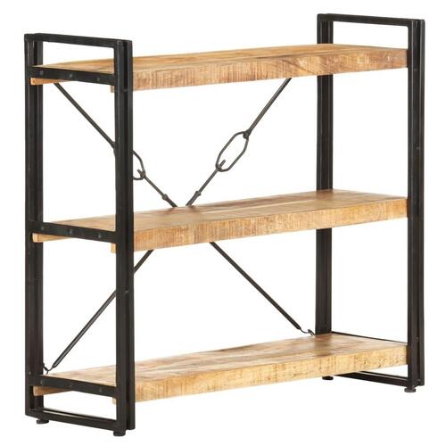 Bogreol m. 3 hylder 90x30x80 cm massivt mangotræ