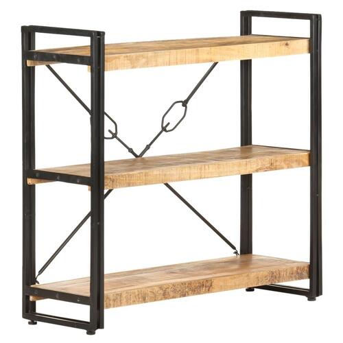 Bogreol m. 3 hylder 90x30x80 cm massivt mangotræ