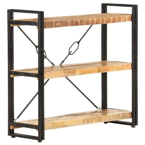 Bogreol m. 3 hylder 90x30x80 cm massivt mangotræ