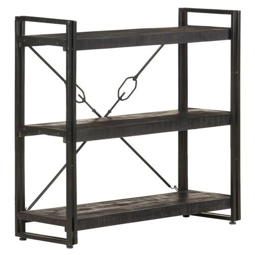 Bogreol m. 3 hylder 90x30x80 cm massivt mangotræ sort