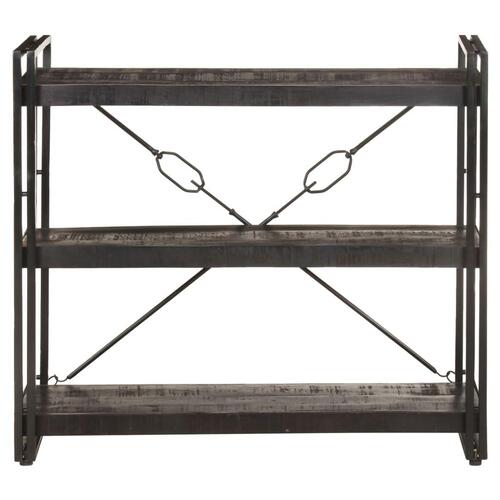 Bogreol m. 3 hylder 90x30x80 cm massivt mangotræ sort