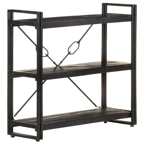 Bogreol m. 3 hylder 90x30x80 cm massivt mangotræ sort