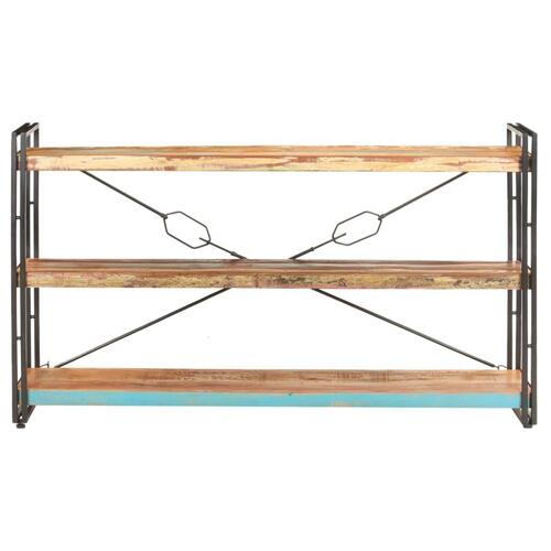 Bogreol m. 3 hylder 140x30x80 cm massivt genbrugstræ