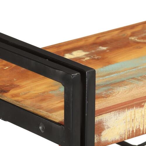 Bogreol m. 3 hylder 140x30x80 cm massivt genbrugstræ