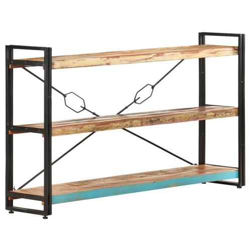 Bogreol m. 3 hylder 140x30x80 cm massivt genbrugstræ
