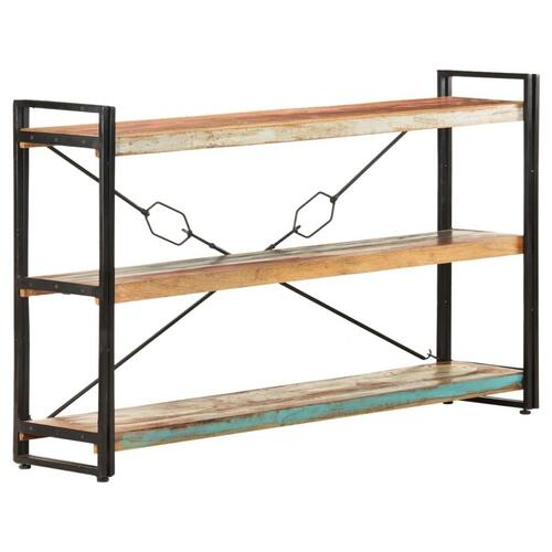 Bogreol m. 3 hylder 140x30x80 cm massivt genbrugstræ
