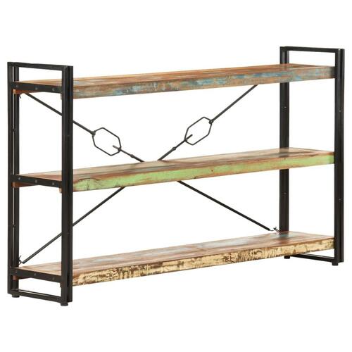 Bogreol m. 3 hylder 140x30x80 cm massivt genbrugstræ