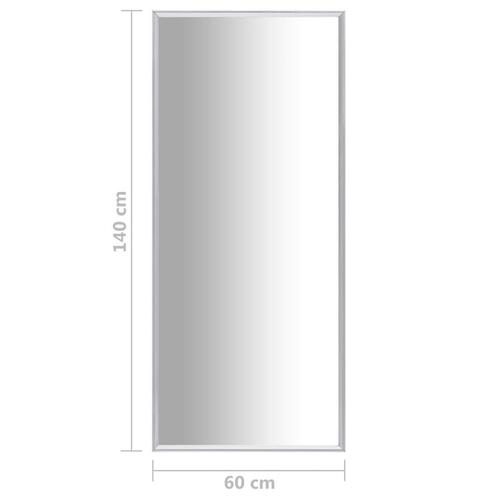 Spejl 140x60 cm sølvfarvet