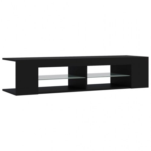 Tv-skab med LED-lys - 135 × 39 × 30 cm, sort