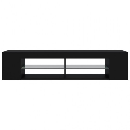Tv-skab med LED-lys - 135 × 39 × 30 cm, sort