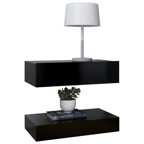 Tv-skabe med LED-lamper 2 stk. 60x35 cm sort
