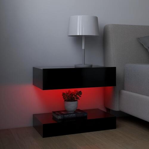 Tv-skabe med LED-lamper 2 stk. 60x35 cm sort