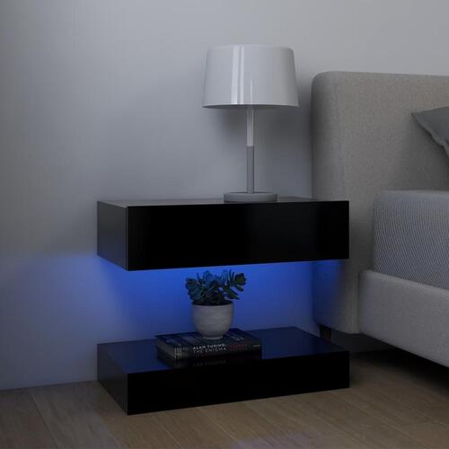 Tv-skabe med LED-lamper 2 stk. 60x35 cm sort