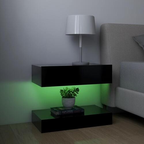Tv-skabe med LED-lamper 2 stk. 60x35 cm sort