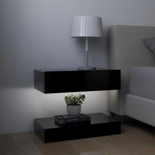 Tv-skabe med LED-lamper 2 stk. 60x35 cm sort