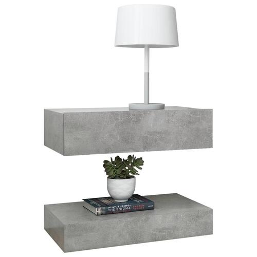 Tv-skabe med LED-lamper 2 stk. 60x35 cm betongrå