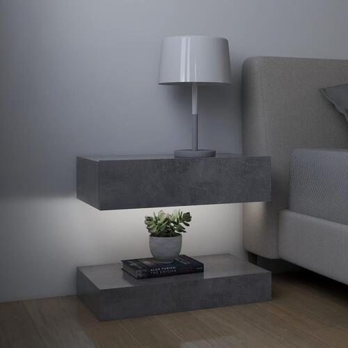 Tv-skabe med LED-lamper 2 stk. 60x35 cm betongrå
