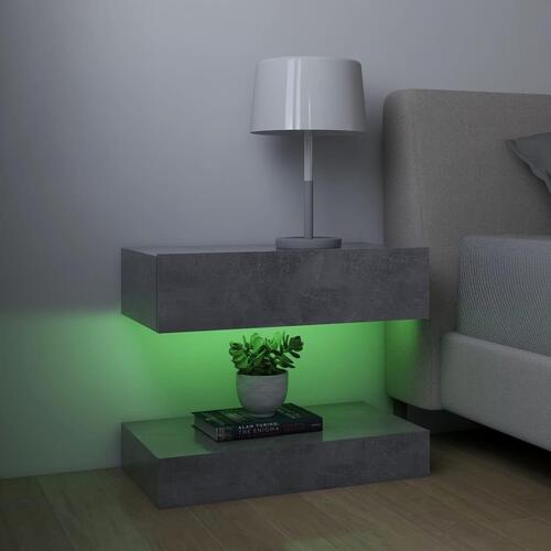 Tv-skabe med LED-lamper 2 stk. 60x35 cm betongrå