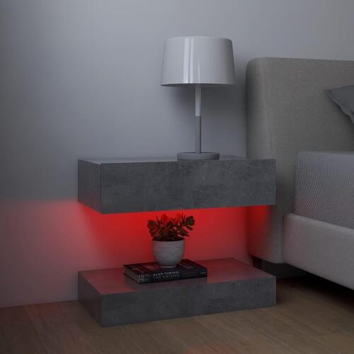 Tv-skabe med LED-lamper 2 stk. 60x35 cm betongrå