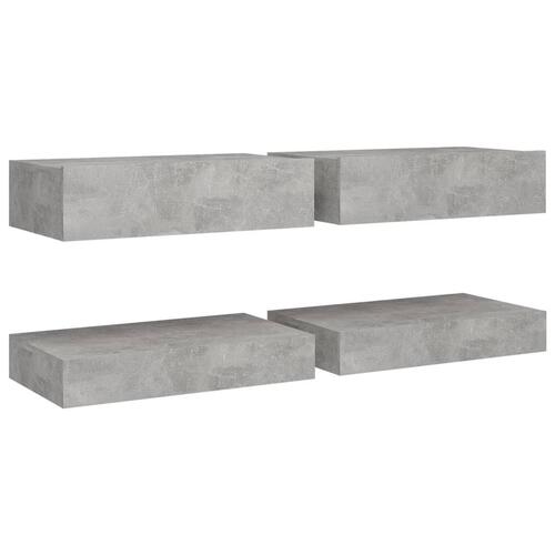 Tv-skabe med LED-lamper 2 stk. 60x35 cm betongrå