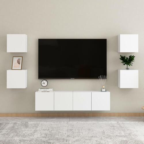 Væghængte tv-skabe 4 stk. 30,5x30x30 cm hvid