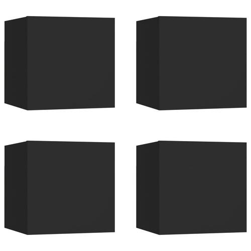 Væghængte tv-skabe 4 stk. 30,5x30x30 cm sort